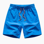 Striped Color Block Print Button Up Shirt & Swim Shorts
