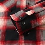 Flannel Fleece Lined Button Up Hooded Shirt