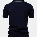 Contrast Stripe Knit Polo Shirt