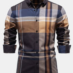 Long Sleeve Cotton Plaid Button Up Shirt