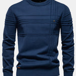 Striped Jacquard Crewneck Sweater
