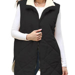 Zeagoo Women Fall Reversible Vests Coat Sleeveless Sherpa Fleece Jacket