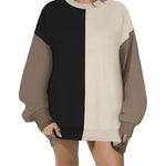 Zeagoo Striped Oversized Sweater Color Block Loose Pullover Top