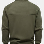 Ribbed Raglan Sleeve Quarter Zip Sweatshirt