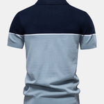 Contrast Knit V Neck Polo Shirt