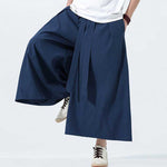 Retro Ice Silk Wide-Leg Skirt Pants