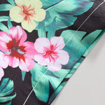 Tropical Flowers Print Button Up Shirt & Swim Shorts