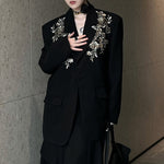 Embroidered Sequined Casual Blazer
