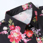 Floral Paint Button Up Shirt & Man Mid Length Drawstring Swim Shorts