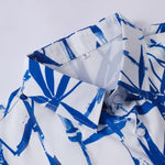 Oriental Ink Bamboo Print Button Up Shirt & Swim Shorts