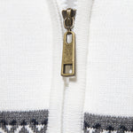 Contrast Geometric Jacquard Quarter-Zip Sweater