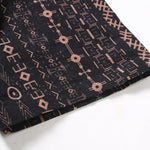Linen Look Ethnic Geometric Print Button Up Shirt