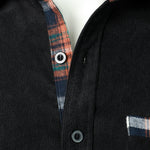 Corduroy Plaid Panel Button Up Shirt