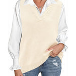 Zeagoo Sweater Vest Women Sleeveless V Neck Oversized Pullover