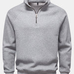 Ribbed Raglan Sleeve Quarter Zip Sweatshirt