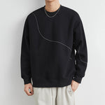 Line Embroidery Crew Neck Sweatshirt