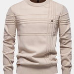 Striped Jacquard Crewneck Sweater