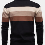 Contrast Stripe Quarter Zip Sweater