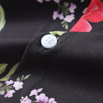 Floral Paint Button Up Shirt & Man Mid Length Drawstring Swim Shorts
