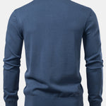 Long Sleeve V-Neck Knit Polo Shirt