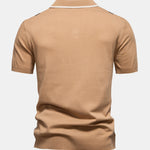 Contrast Stripe Knit Polo Shirt