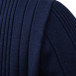 Long Sleeved Knitted Stripe Jacquard Polo Shirt