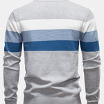 Contrast Stripe Quarter Zip Sweater