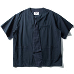 Japanese Retro Patchwork Collarless Shirt