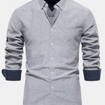 Long Sleeve Button Up Oxford Shirt & Slim Fit Tapered Trousers