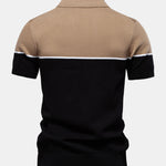 Contrast Knit V Neck Polo Shirt