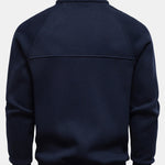 Ribbed Raglan Sleeve Quarter Zip Sweatshirt