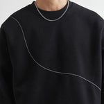 Line Embroidery Crew Neck Sweatshirt
