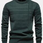 Striped Jacquard Crewneck Sweater