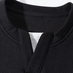 Relax Fit Waffle V Neck Sweatshirt