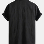 Crinkled Texture Print Button Up Shirt
