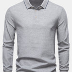 Long Sleeved Contrast Polo Shirt