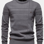 Striped Jacquard Crewneck Sweater
