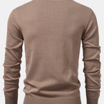 Long Sleeved Knitted Geometric Jacquard Zippe Polo Shirt