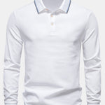 Long Sleeved Contrast Polo Shirt