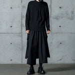 Ribbon Loose Wide-leg Cropped Culottes