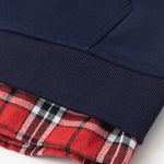 2 In 1 Plaid Zipper Kangaroo Pocket Hoodie
