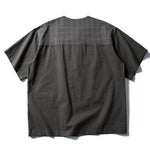 Japanese Retro Patchwork Collarless Shirt