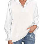 Zeagoo Sweater Vest Women Sleeveless V Neck Oversized Pullover
