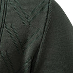 Long Sleeve V-Neck Knit Polo Shirt