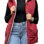 Zeagoo Women Fall Reversible Vests Coat Sleeveless Sherpa Fleece Jacket
