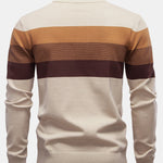 Contrast Stripe Quarter Zip Sweater