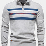 Stripe Quarter-Zip Sweater