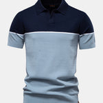 Contrast Knit V Neck Polo Shirt