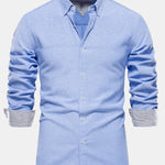 Long Sleeve Button Up Oxford Shirt & Slim Fit Tapered Trousers