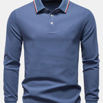 Long Sleeved Contrast Polo Shirt